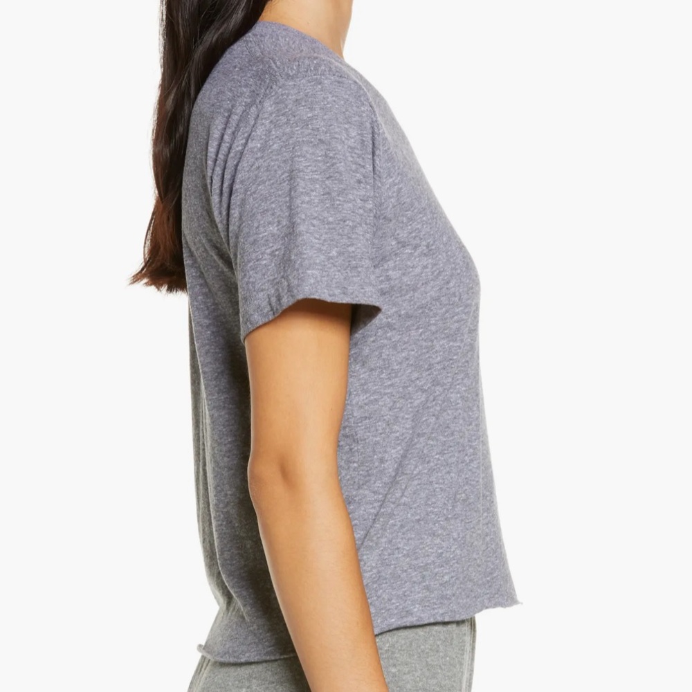 Aviator Nation Heart Embroidered T-Shirt | Heather Grey - Picture 5 of 7